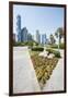 Small Park and Downtown Skyline of Dubai, United Arab Emirates-Michael DeFreitas-Framed Photographic Print