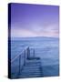 Small Pier at Dusk, Lake Ohrid, Ohrid, Macedonia-Walter Bibikow-Stretched Canvas