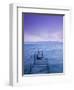 Small Pier at Dusk, Lake Ohrid, Ohrid, Macedonia-Walter Bibikow-Framed Photographic Print