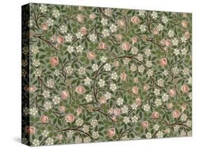 Small Pink and White Flower Wallpaper Design-William Morris-Stretched Canvas
