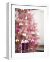 Small Pink Gift Box on Edge of Table-Ryan Mcvay-Framed Photographic Print