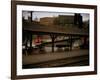 Small Railway Station with Wooden Buckboards for Baggage, Period Cars in Lot-Walker Evans-Framed Photographic Print