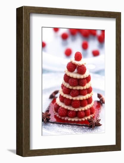 Small Raspberry Cake with Star Anise-Joerg Lehmann-Framed Photographic Print