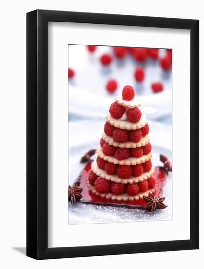 Small Raspberry Cake with Star Anise-Joerg Lehmann-Framed Photographic Print