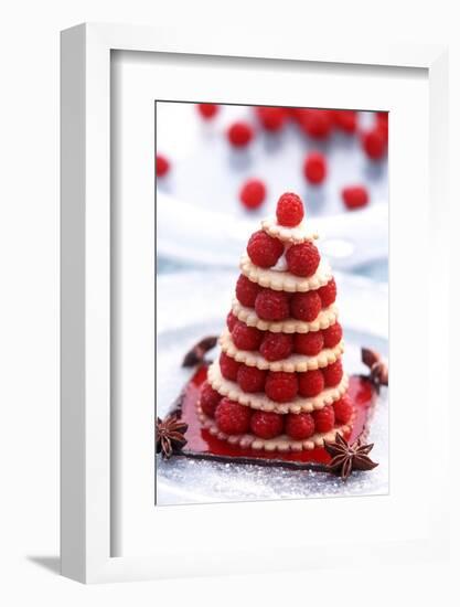 Small Raspberry Cake with Star Anise-Joerg Lehmann-Framed Photographic Print