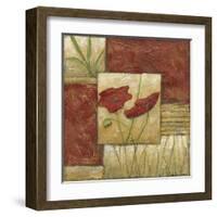 Small Red Lacquer Collage I-Chariklia Zarris-Framed Art Print