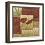 Small Red Lacquer Collage I-Chariklia Zarris-Framed Art Print