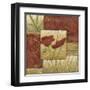 Small Red Lacquer Collage I-Chariklia Zarris-Framed Art Print