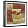 Small Red Lacquer Collage I-Chariklia Zarris-Framed Art Print