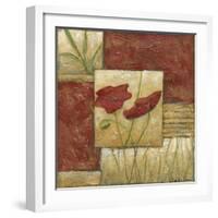Small Red Lacquer Collage I-Chariklia Zarris-Framed Art Print