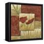 Small Red Lacquer Collage I-Chariklia Zarris-Framed Stretched Canvas
