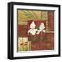 Small Red Lacquer Collage II-Chariklia Zarris-Framed Art Print