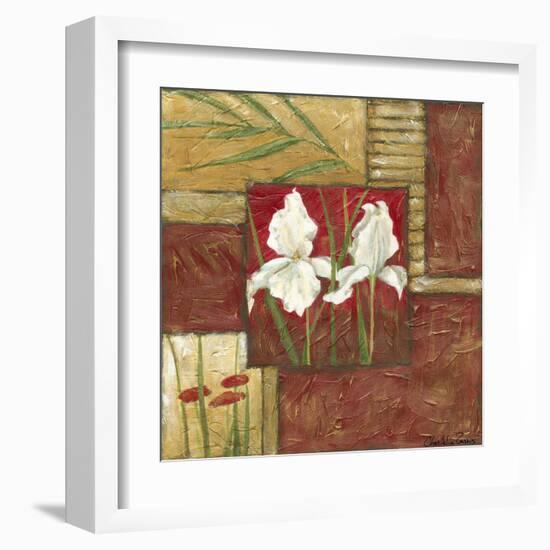 Small Red Lacquer Collage II-Chariklia Zarris-Framed Art Print