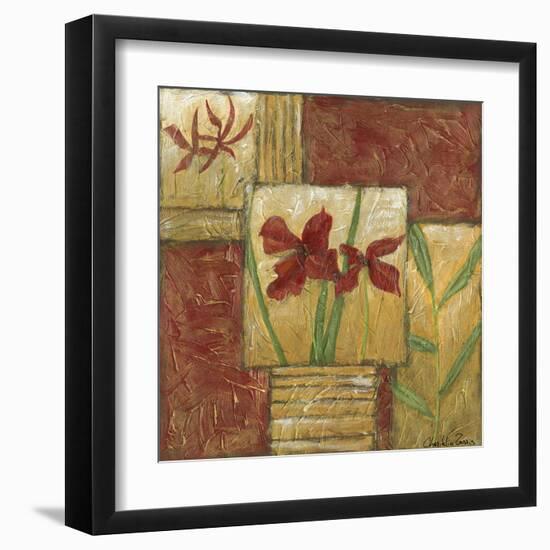 Small Red Lacquer Collage III-Chariklia Zarris-Framed Art Print