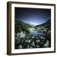 Small River Flowing Through Big Stones in Pirin National Park, Bulgaria-null-Framed Photographic Print