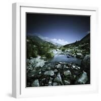 Small River Flowing Through Big Stones in Pirin National Park, Bulgaria-null-Framed Photographic Print