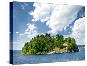 Small Rocky Island in Georgian Bay near Parry Sound, Ontario, Canada.-elenathewise-Stretched Canvas