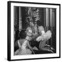 Small Sister Marina Baydarova, Watching Tania Baydarova Put on Make Up-Walter Sanders-Framed Photographic Print