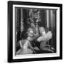 Small Sister Marina Baydarova, Watching Tania Baydarova Put on Make Up-Walter Sanders-Framed Photographic Print