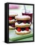 Small Sponge Cake with Berry and Cream Filling-Frank Wieder-Framed Stretched Canvas