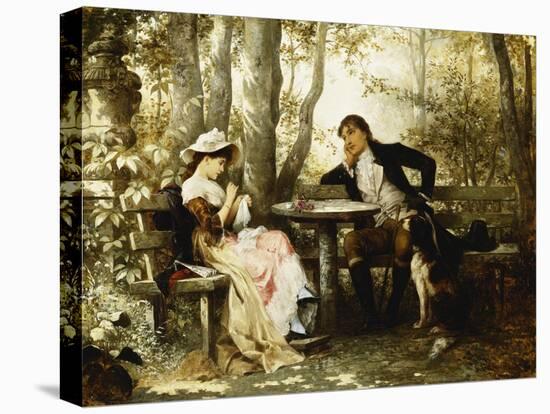 Small Talk-Karl the Elder Schweninger-Stretched Canvas