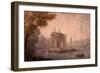 Small Temple of Asclepius, Villa Borghese, Rome, Late 18th Century Watercolour-Hubert Robert-Framed Giclee Print