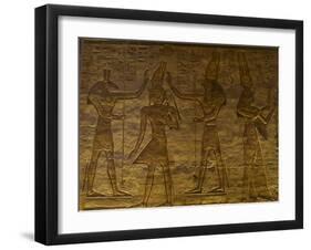 Small Temple or Temple of Hathor. The Gods Set (Left) and Horus (Right) Adoring Ramses II. Abu…-null-Framed Giclee Print