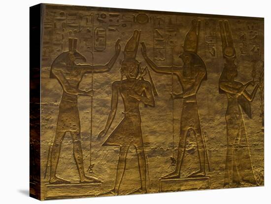 Small Temple or Temple of Hathor. The Gods Set (Left) and Horus (Right) Adoring Ramses II. Abu…-null-Stretched Canvas