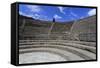 Small Theatre, Roman Ruins of Pompeii, UNESCO World Heritage Site, Campania, Italy, Europe-Eleanor Scriven-Framed Stretched Canvas