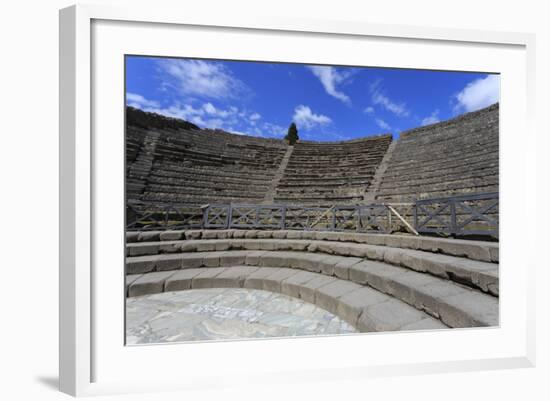 Small Theatre, Roman Ruins of Pompeii, UNESCO World Heritage Site, Campania, Italy, Europe-Eleanor Scriven-Framed Photographic Print