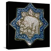 Small tile with a spotted hyena or bear, 13th century. Artist: Unknown-Unknown-Stretched Canvas