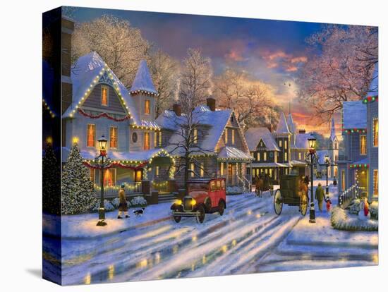 Small Town Christmas-Dominic Davison-Stretched Canvas