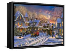 Small Town Christmas-Dominic Davison-Framed Stretched Canvas