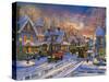Small Town Christmas-Dominic Davison-Stretched Canvas