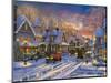 Small Town Christmas-Dominic Davison-Mounted Art Print