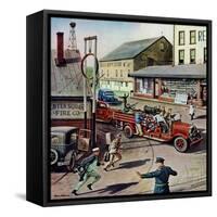 "Small Town Fire Company," May 14, 1949-Stevan Dohanos-Framed Stretched Canvas