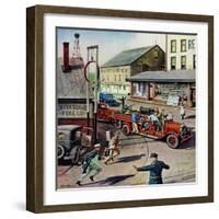 "Small Town Fire Company," May 14, 1949-Stevan Dohanos-Framed Giclee Print