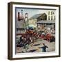 "Small Town Fire Company," May 14, 1949-Stevan Dohanos-Framed Giclee Print