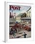 "Small Town Fire Company," Saturday Evening Post Cover, May 14, 1949-Stevan Dohanos-Framed Giclee Print