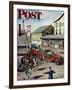 "Small Town Fire Company," Saturday Evening Post Cover, May 14, 1949-Stevan Dohanos-Framed Giclee Print