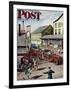 "Small Town Fire Company," Saturday Evening Post Cover, May 14, 1949-Stevan Dohanos-Framed Giclee Print