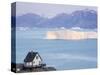 Small town of Uummannaq and glaciated Nuussuaq Peninsula in the background. Greenland-Martin Zwick-Stretched Canvas