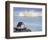 Small town of Uummannaq, northwest Greenland. Background the glaciated Nuussuaq Peninsula.-Martin Zwick-Framed Photographic Print