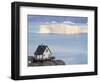 Small town of Uummannaq, northwest Greenland. Background the glaciated Nuussuaq Peninsula.-Martin Zwick-Framed Photographic Print