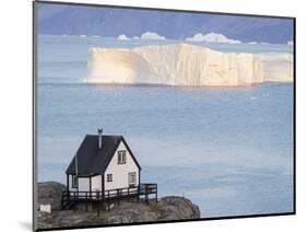 Small town of Uummannaq, northwest Greenland. Background the glaciated Nuussuaq Peninsula.-Martin Zwick-Mounted Photographic Print