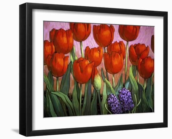 Small Tulips and Hyacinths-John Newcomb-Framed Giclee Print