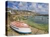 Small Unturned Boat on Quay and Small Boats in Enclosed Harbour at Mousehole, Cornwall, England-Neale Clark-Stretched Canvas