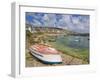 Small Unturned Boat on Quay and Small Boats in Enclosed Harbour at Mousehole, Cornwall, England-Neale Clark-Framed Photographic Print