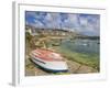 Small Unturned Boat on Quay and Small Boats in Enclosed Harbour at Mousehole, Cornwall, England-Neale Clark-Framed Photographic Print
