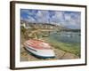 Small Unturned Boat on Quay and Small Boats in Enclosed Harbour at Mousehole, Cornwall, England-Neale Clark-Framed Photographic Print